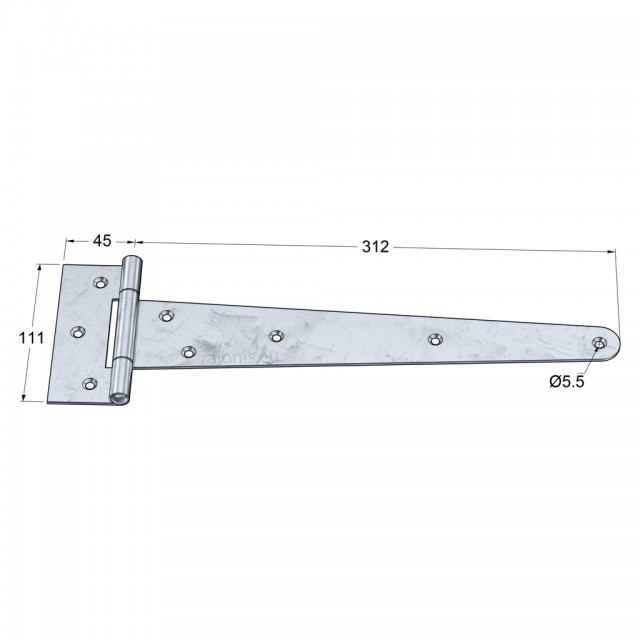 T-TYPE HINGE 300 / GALVANIZED
